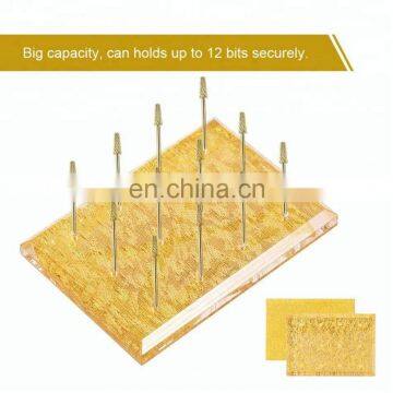 12 Holes Nail Drill Bit Exhibition Holder Storage Nail Grinding Stone Head Stand Display Base photo-2