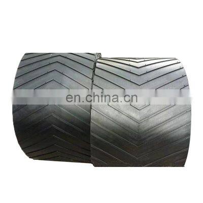 smooth travel profiled surface chevron conveyor belt for cement plant