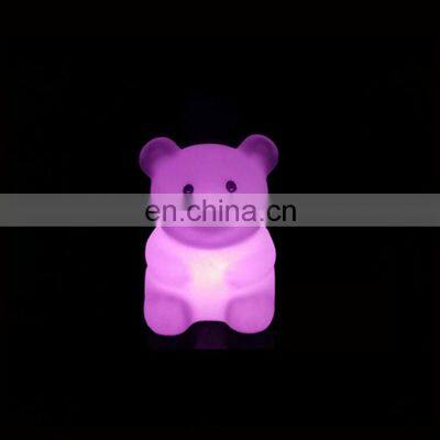 2019 Hot Selling LED Baby Kid Night Light 7 Colors Flashing Rechargeable Cute Design Bear Shape Night Lamp photo-5