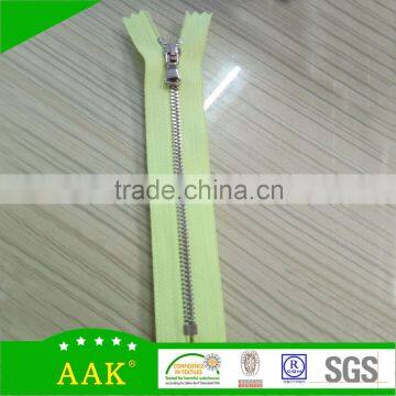 3#Platinum Double Point Teeth Close End Metal Zipper
