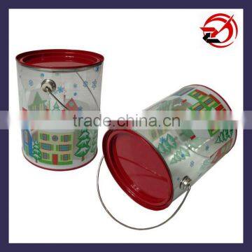 Christmas tin cans with handle