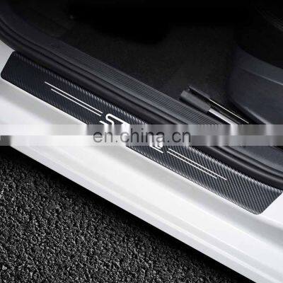 4pcs Car Sticker Door Carbon Leather Fiber Sill Plate For Ford Focus 2 3 MK1 MK2 MK3 MK4 VIGNALE ST-Line Accessories Car Styling photo-4