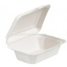 China eco friendly bagasse compostable clamshell bagasse food boxes sugar cane