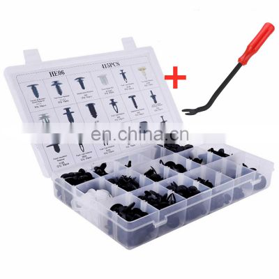 Car Retainer Clips Fastener -18 Most Popular Sizes 415pcs Auto Push Pin Rivets Set Door Trim Panel Clips With Remover for Car