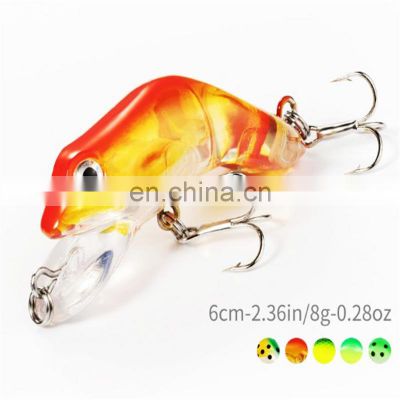 2021 New design Frog type minnow lure 60mm/8g bionic false bait lure fishing minnow wholesaler