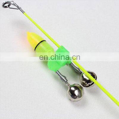 Night Electronic Fishing Rod Tip Red LED Light Twin Bells Ring Fish Bait Alarm