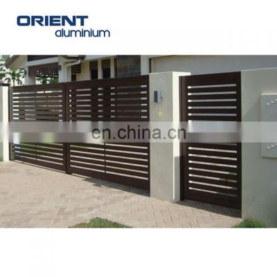 black horizontal aluminum fence