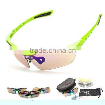 5 lens interchangable fashion sport sunglasses cycling with hard case and accessories