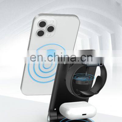 15w Fast Portable Universal Folding 3 In 1 Wireless Charger