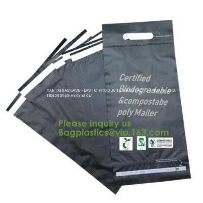 Biodegradable Compostable Plastic Courier Shipping Envelope Custom Matte Black Corn Mailers Bag Bagplastics Bagease photo-2