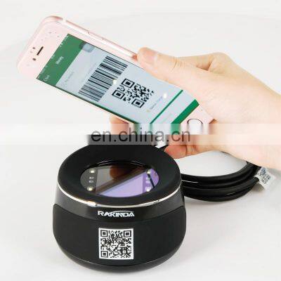 Rakinda Desktop 1D 2D Barcode Reader Scanner for Mobile Payment with USB and White LED Light Source