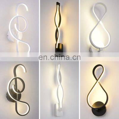 Modern Indoor LED Wall Sconce Light Music Symbol Creative Lamp Art Deco Lighting for Living Room Bedroom Cafe Lounge