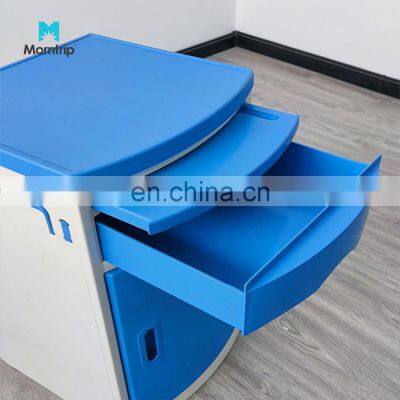 Low Price Popular Quality ABS Plastic Hospital Nursing Home Clinic Bedside Cabinet Locker With Towel Hangers