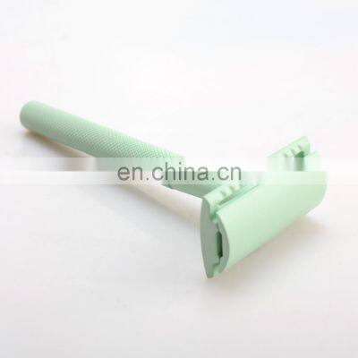 Natural Shaving Customized Green Double Edge Womens Safety Shave Razors For Gift photo-4