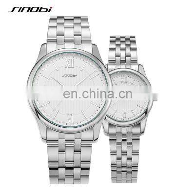 SINOBI Wedding Gift Watches S9833G Lovers Wristwatch Simple Style Couple Hand Watch OEM Pair Wristwatch