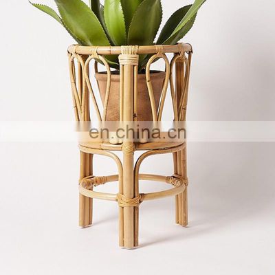 Best Seller Bali Natural Rattan Plant Stand Large High Quality Wicker Plant Holder Basket For Indoor Outdoor Wholesale