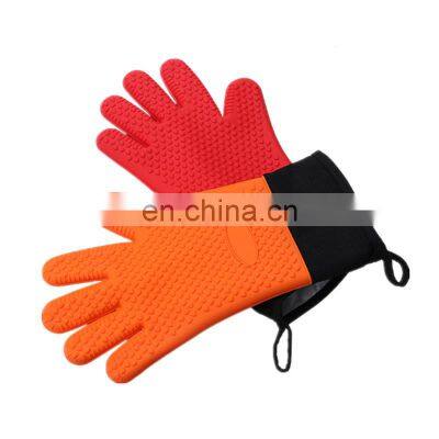 Best Selling Rubber Heat Resistant Silicone BBQ Grilling Baking Oven Mitt Gloves photo-5