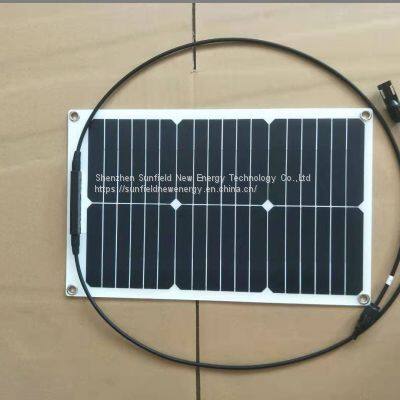Custom Made 20W 19.8V Flexible Solar Panels High Efficiency SunPower Cells
