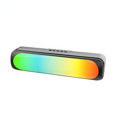 Portable Fashion Colorful Led Light Wireless Outdoor Smart Mini Party Sound Fm Hifi Bt 5.0 Speaker