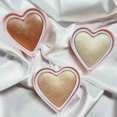 Factory OEM Glitter Love Shape Make up Face Highlighter Baked Shimmer Highlighter Glow Loose Powder