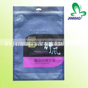 Garment packing printed plastic zipper bag