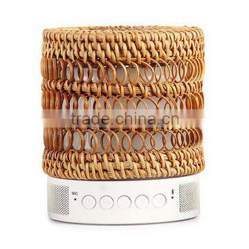 2016 New Design Vietnamese Rattan Weaving Portable Originality Bluetooth Speaker With Colorful Led Light photo-2