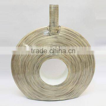 High quality best selling eco friendly spun natural lacquer bamboo halo vase in Viet Nam