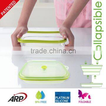 1.5L (1500ml ) Silicone food container , Platinum silicone, Foldable, Non-stick,