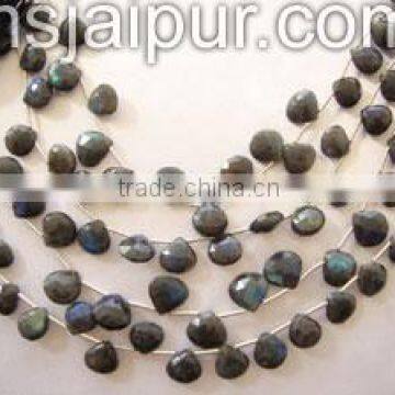 Wholesale Fine Quality Labradorite Far Faceted Heart Beads