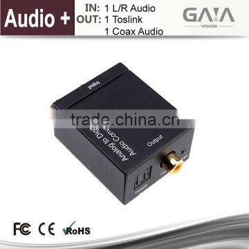 Analog to Digital Video Converter TV box RL Audio to Digital or Toslink Audio Converter