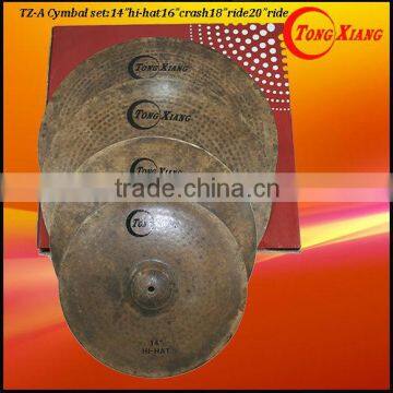 TZ-A Cymbal set:14"hihat 16" crash 18"ride 20ride