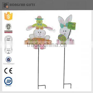 hot sell funny bunny metal easter outdoor stakes