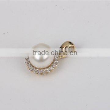 2016 Fresh Water Pearl Pendant Designs 10k Gold With Real Diamond Nacklace photo-4