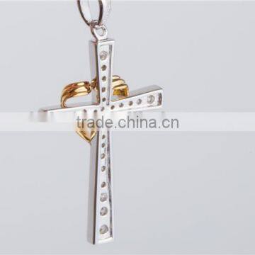 Sterling Silver Heart Cross Pendant for Men Contemporary Pendant Lamp Cheap photo-4