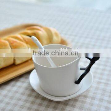 customized ceramic coffee cup&sacuer,ceramic coffee mug with spoon