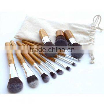 11pcs/set Professional Makeup Brushes Set Wood Superior Soft Cosmetic Eyeshadow Foundation Concealer Make up Brush Set with Bag