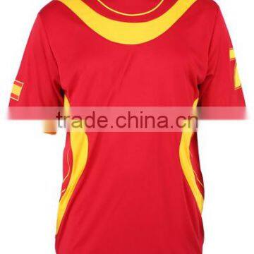 hot sale red custom soccer jersey&dry fit football shirt