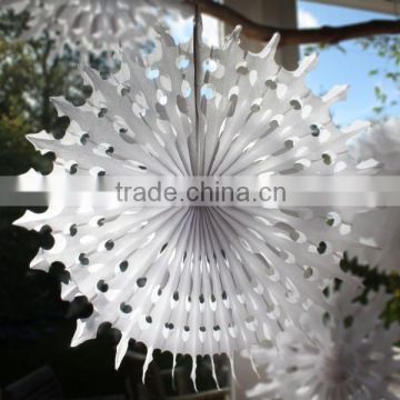 Paper snowflake fan round paper fan Wedding decoration Tissue Paper fan