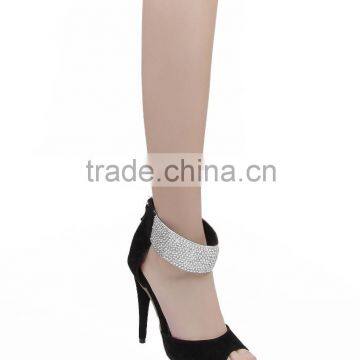 Beauty Girls High Heel Shoes Fashion Crystal Suede Sandals Women