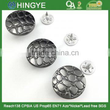 2015 new arrival 18mm gunmetal plating metal jeans button for jeans J1512