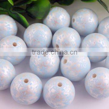 Wow!! AAA Quality Wholesale Chunky Round Acrylic Matte Pearl Print Flower Gumball Loose Beads For Kids Necklaces Making!