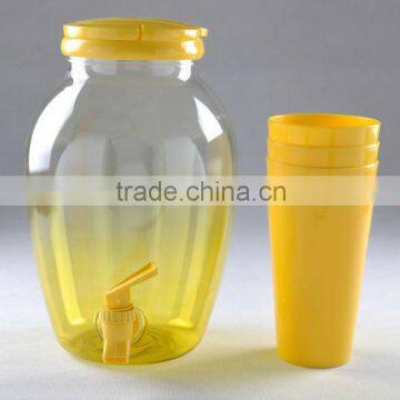 4500ml plastic juicer drink beverage dispenser PET Water container BPA Free juice carrier