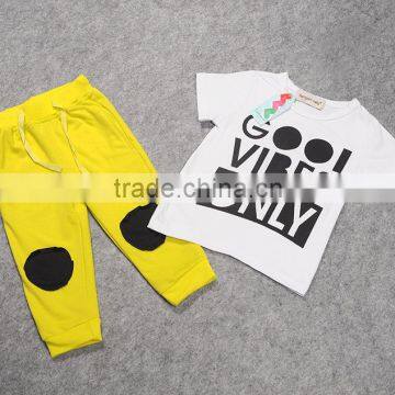 2016 Manufacturer New Arrival Child Clothes for 2 Pieces Fashion Baby Boy Clothing Set Wholesale Summer Kids Clothes(ulik-SC099) photo-2