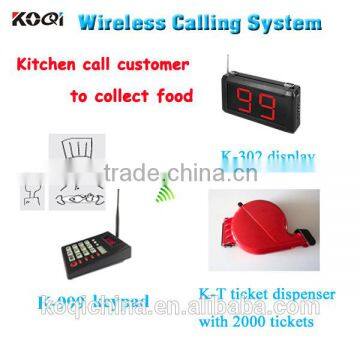 Ticket Queue Management System CE certification 433mhz restaurant call system digital electronic waiter calling system