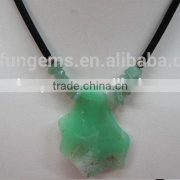 Fittings gemstone for female jewellery chrysoprase and coral pendant