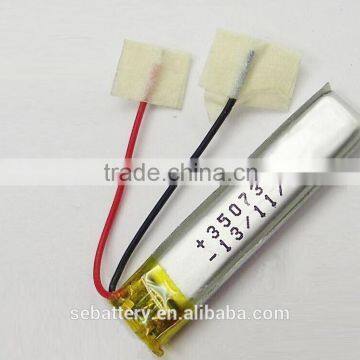 Small Rechargeable Li-polymer Battery 350735 70mAh 3.7V With Stable PCM for Wireless Bluetooth