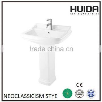 ceramic square full pedestal wash basin