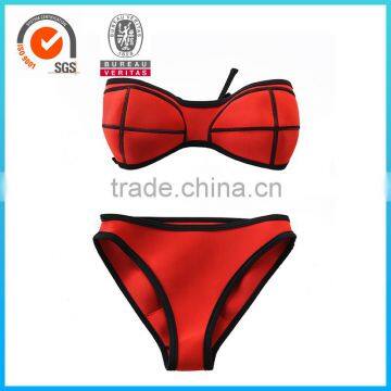 Color neoprene swimwear quick dry swimwear red