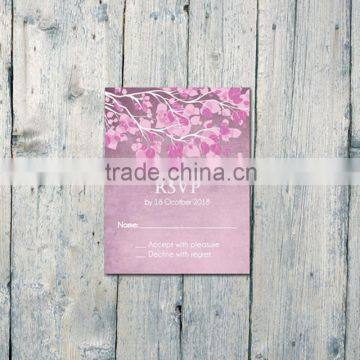 Hot Sale Charming Romantic Purple Wedding Invitations With Rose Pattern photo-3