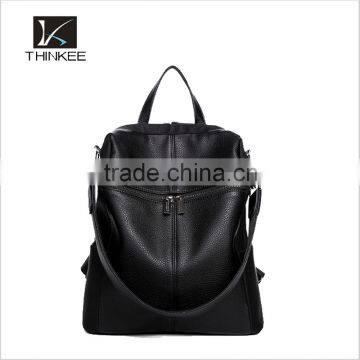 alibaba china supplier leather backpack 2016 high quality fashion women bag black leather backpack